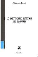 Tapa de Lo scetticismo estetico del Leopardi