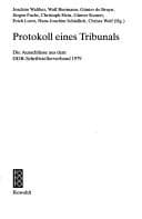 Tapa de Protokoll eines Tribunals
