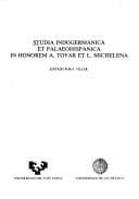Tapa de Studia indogermanica et palaeohispanica in honorem A. Tovar et L. Michelena