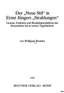 Tapa de Der " Neue Stil" in Ernst Jüngers "Strahlungen"