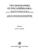 Tapa de Two biographies of Śākyaśrībhadra