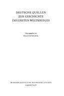Tapa de Deutsche Quellen zur Geschichte des Ersten Weltkrieges