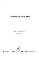 Tapa de The plays of Zakes Mda