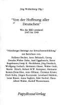 Tapa de "Von der Hoffnung aller Deutschen"