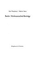 Tapa de Basler Hofmannsthal-Beiträge