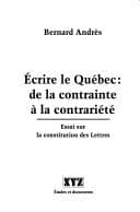 Tapa de Ecrire le Québec