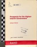 Tapa de Prospects for the Afghan interim government