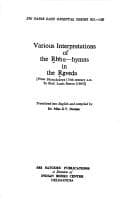 Tapa de Various interpretations of the R̥bhu-hymns in the R̥gveda