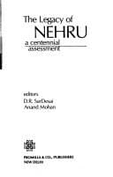 Tapa de The Legacy of Nehru