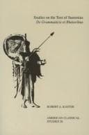 Tapa de Studies on the text of Suetonius De grammaticis et rhetoribus