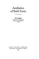 Tapa de Aesthetics of built form