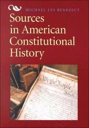 Tapa de Sources in American constitutional history
