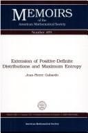 Tapa de Extensions of positive-definite distributions and maximum entropy