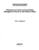 Tapa de Perspective on urban land and urban management policies in Sub-Saharan Africa