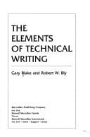 Tapa de The elements of technicalwriting
