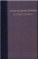 Tapa de A note on literary criticism