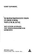 Tapa de Subjektkonstitution in der Lyrik von J.M.R. Lenz