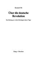 Tapa de Über die deutsche Revolution