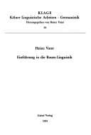 Tapa de Einführung in die Raum-Linguistik