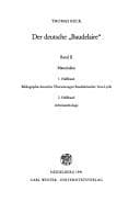 Tapa de Der deutsche "Baudelaire"