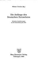 Tapa de Die Anfänge des deutschen Fernsehens