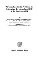 Tapa de Wirtschaftspolitische Probleme der Integration der ehemaligen DDR in die Bundesrepublik