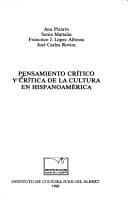 Tapa de Pensamiento crítico y crítica de la cultura en Hispanoamérica