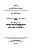 Tapa de Wandlungen der sowjetischen Arbeitsverfassung