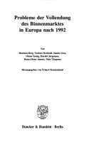 Tapa de Probleme der Vollendung des Binnenmarktes in Europa nach 1992
