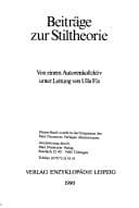 Tapa de Beiträge zur Stiltheorie