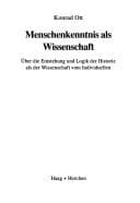 Tapa de Menschenkenntnis als Wissenschaft
