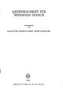 Tapa de Gedenkschrift fur Reinhold Olesch