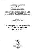 Tapa de Correspondances du marquis de Sade et de ses proches enrichies de documents, notes et commentaires