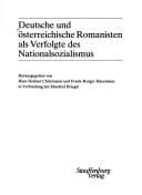 Tapa de Deutsche und österreichische Romanisten als Verfolgte des Nationalsozialismus