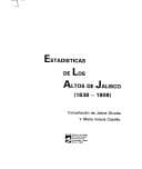 Tapa de Estadísticas de Los Altos de Jalisco, 1838-1908