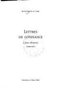 Tapa de Lettres de confiance à Jean Morand