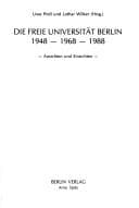 Tapa de Die Freie Universität Berlin 1948--1968--1988