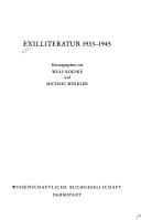Tapa de Exilliteratur, 1933-1945 (Wege der Forschung) (German Edition)