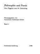Tapa de Philosophie Und Poesie. Band 2: Otto Poggeler Zum 60. Geburtstag (Spekulation Und Erfahrung) (German Edition)