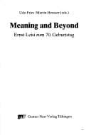 Tapa de Meaning and beyond