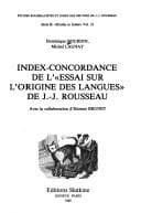 Tapa de Index-concordance de l'"Essai sur l'origine des langues" de J.-J. Rousseau