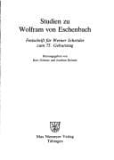 Tapa de Studien zu Wolfram von Eschenbach
