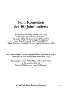 Tapa de Fünf Komödien des 16. Jahrhunderts