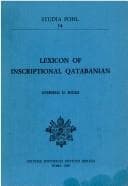 Tapa de Lexicon of inscriptional Qatabanian