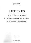 Tapa de Lettres à Hélène Picard, à Marguerite Moreno, au petit corsaire