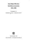 Tapa de Jurij Bojko-Blochyn, Schriftenverzeichnis 1930-1988