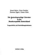 Tapa de Die Deutschsprachige Literatur in der Bundesrepublik Deutschland