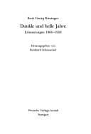 Tapa de Dunkle und helle Jahre