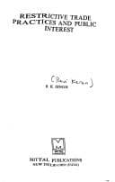 Tapa de Restrictive trade practices and public interest