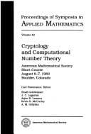 Tapa de Cryptology and computational number theory